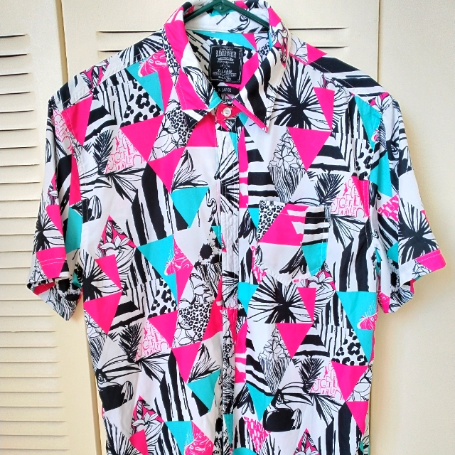 Abstract Color Button Down.